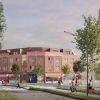 Artists impression of buildings and road layouts in Filwood