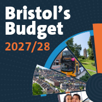 Graphic promoting Bristol’s Budget 2027/28 consultation, with the text Bristol’s Budget 2027/28.