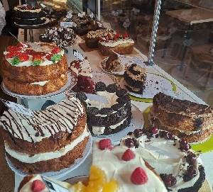 Cakes on a table
